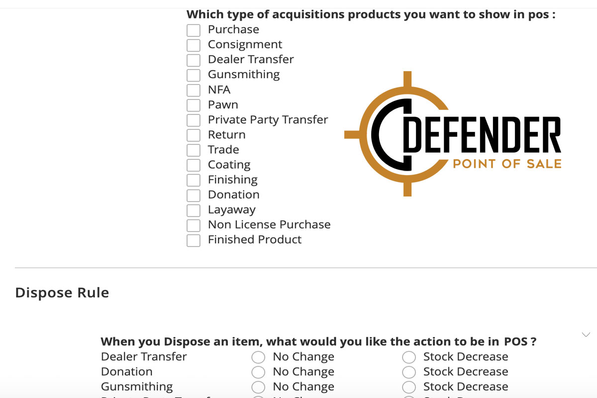 Defender Point of Sale – Defender POS – Firearms Point of Sale Business ...